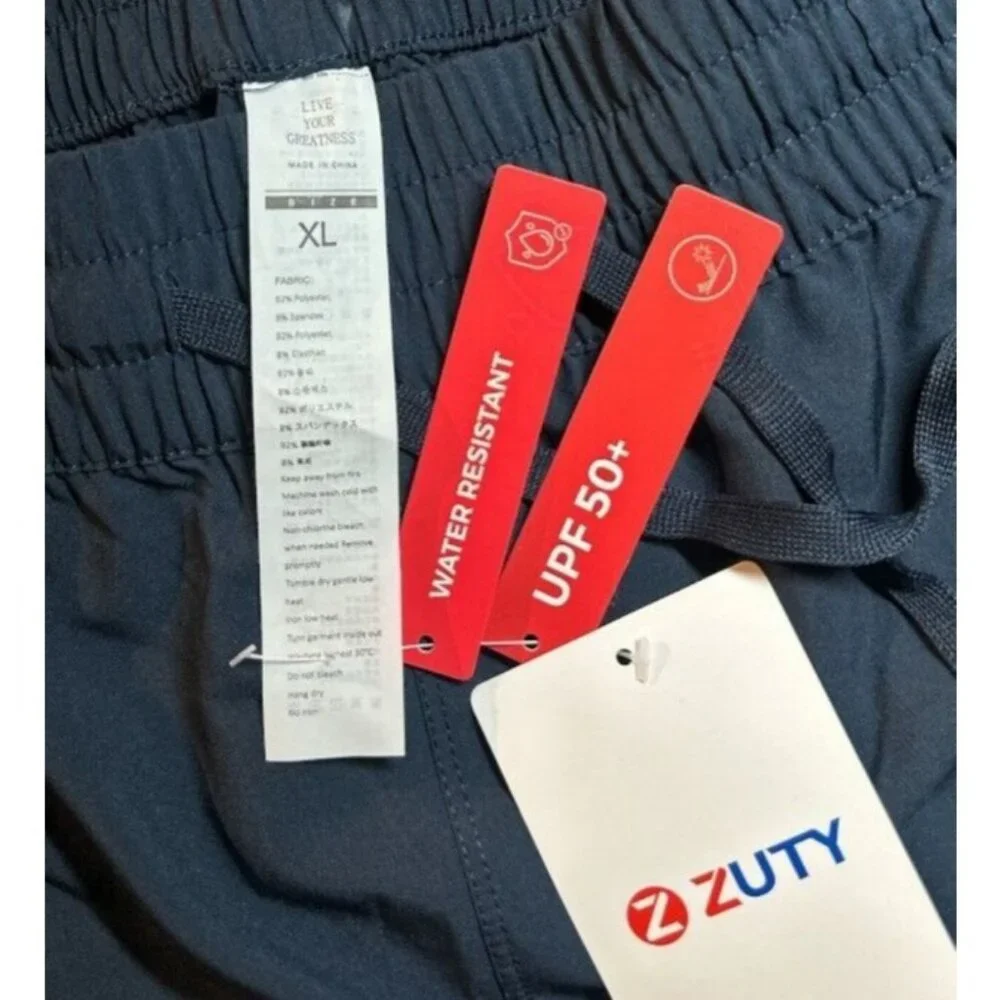 NEW ZUTY Womens XL Cropped Pants UPF 50 Pockets Navy Athleisure Casual‎ Active